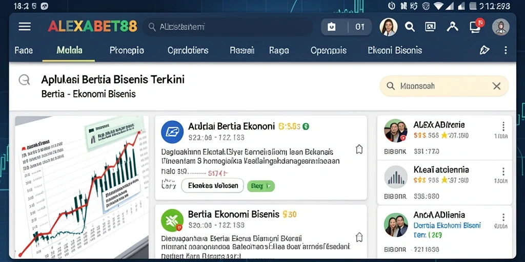 Antarmuka ALEXABET88 menampilkan berita ekonomi dengan jelas.