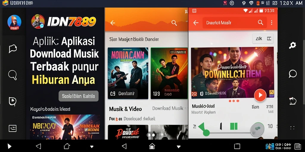 Tampilan antarmuka IDN789 yang intuitif dan mudah digunakan untuk Download Musik.