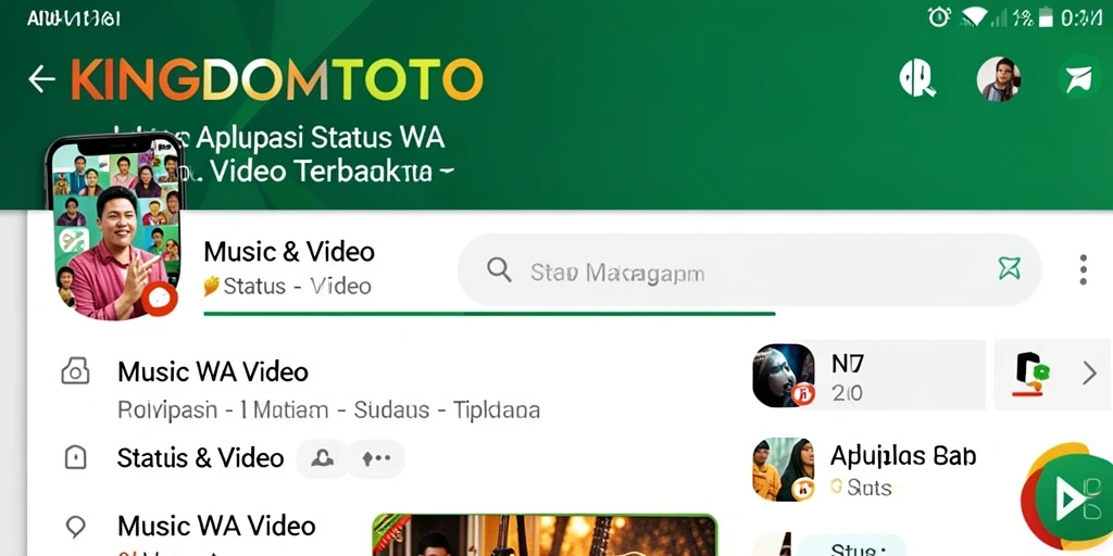 Tampilan antarmuka pengguna KINGDOMTOTO untuk status WA video.