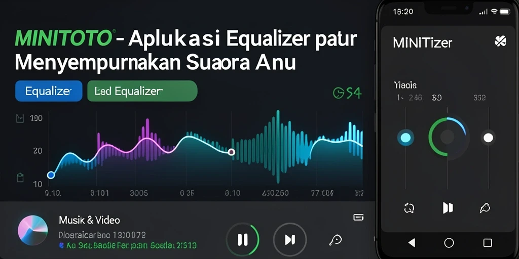 Antarmuka aplikasi MINITOTO dengan fitur Equalizer yang menarik.