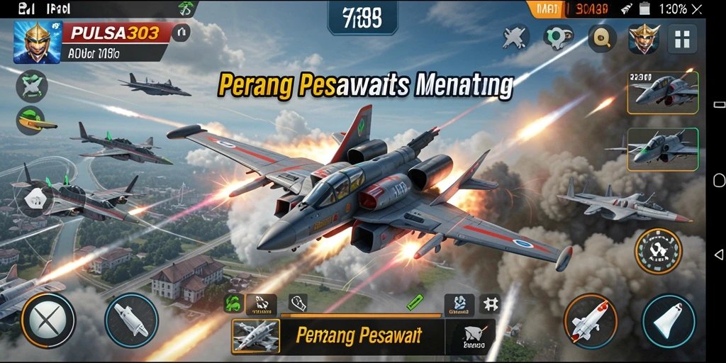 Tangkapan layar menunjukkan pertempuran pesawat yang menegangkan di PULSA303.