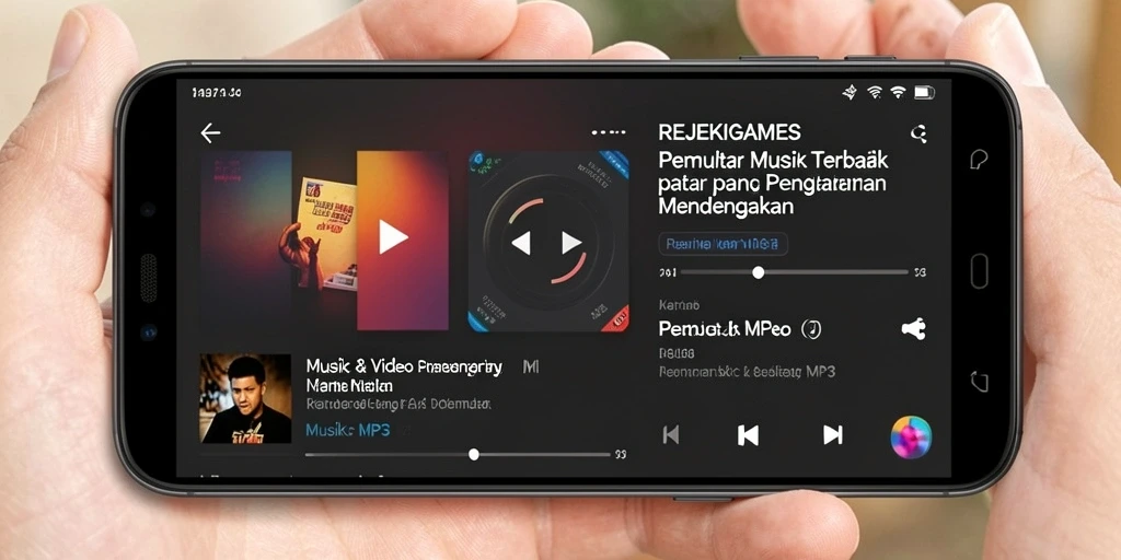 Antarmuka REJEKIGAMES yang modern dan user-friendly untuk Pemutar MP3.