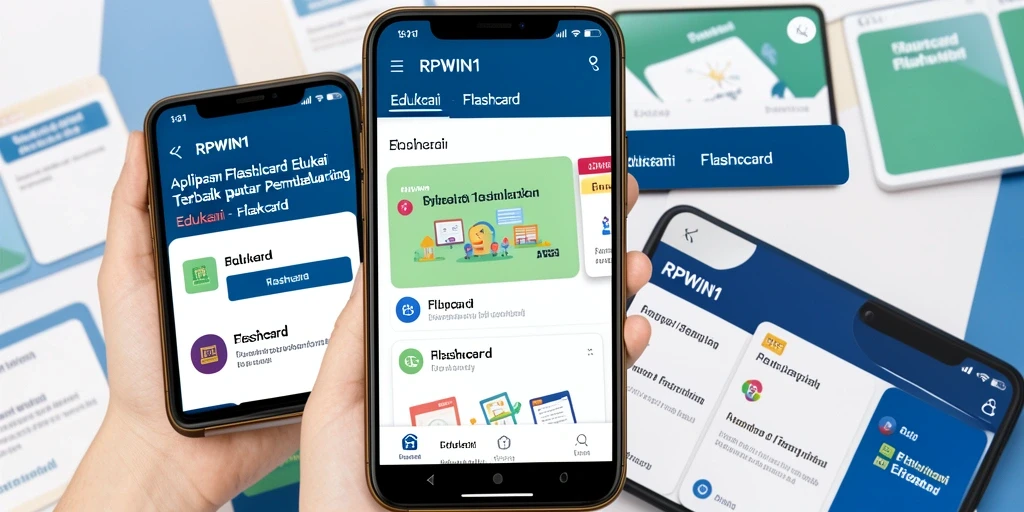 Antarmuka aplikasi RPWIN1 yang user-friendly untuk pembelajaran flashcard.