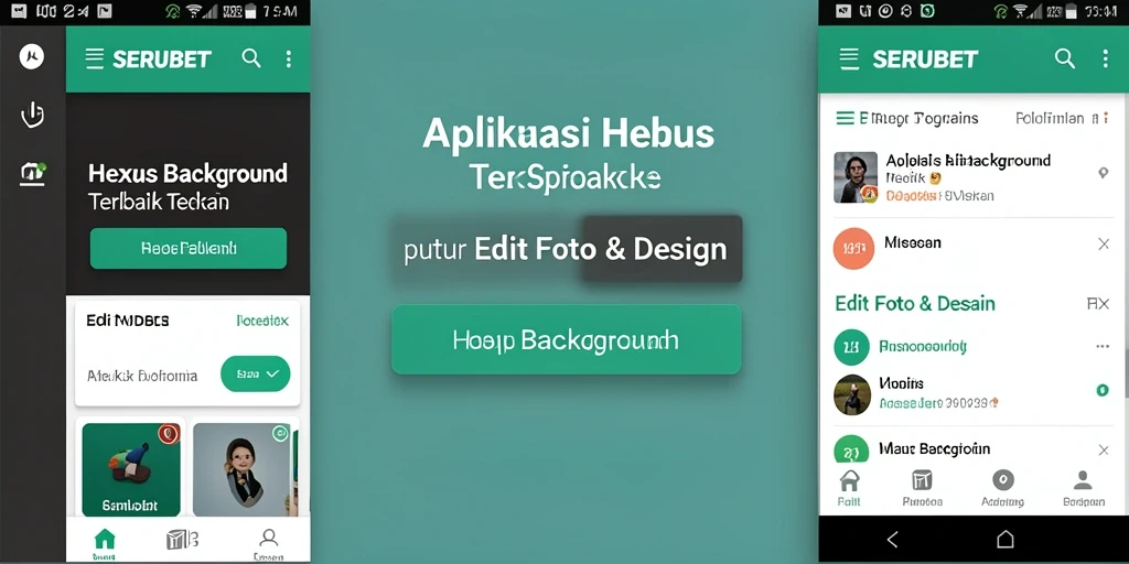Tampilan antarmuka aplikasi SERUBET untuk penghapusan background.