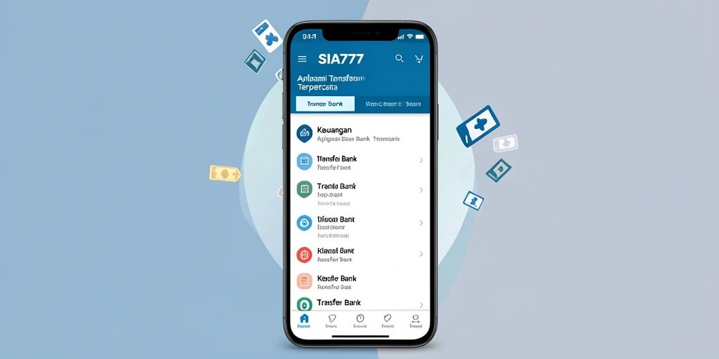 Antarmuka aplikasi SIA777 untuk transfer bank yang sederhana dan efisien.