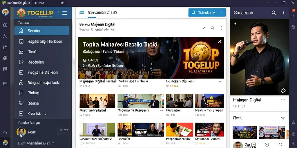 Antarmuka modern TOGELUP yang informatif dan menarik.