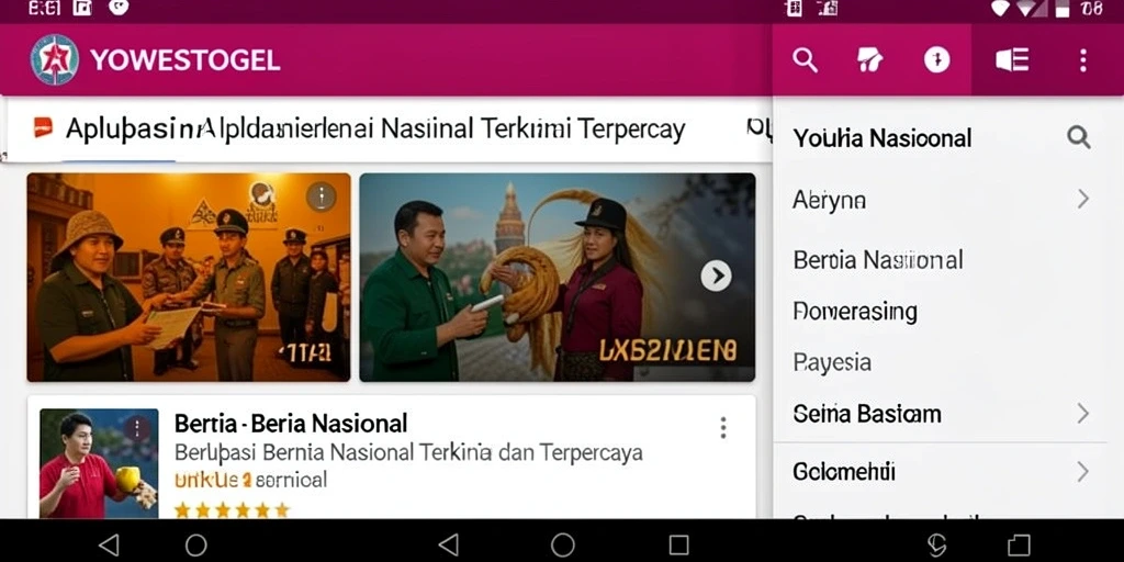 Tampilan antarmuka aplikasi YOWESTOGEL yang informatif dan modern.